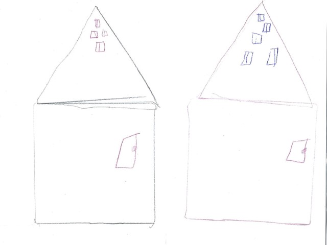 drawing of two houses